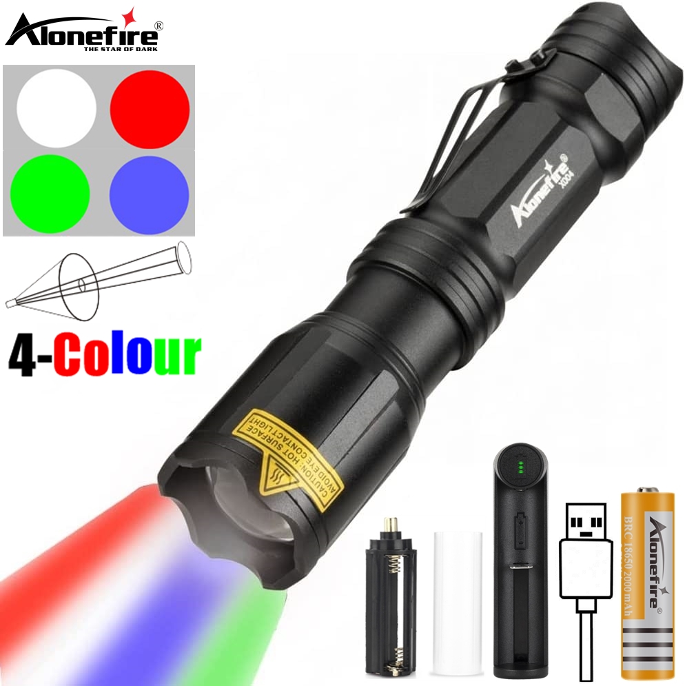 Outdoor Hunting Photography - Lanterna LED de 4 Cores Zoom