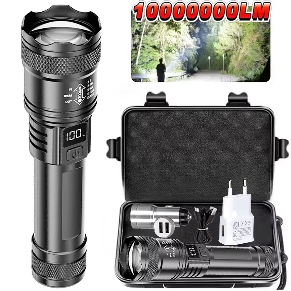 Tactical Flashlight Rechargeable - Lanterna LED Recarregável com Zoom e