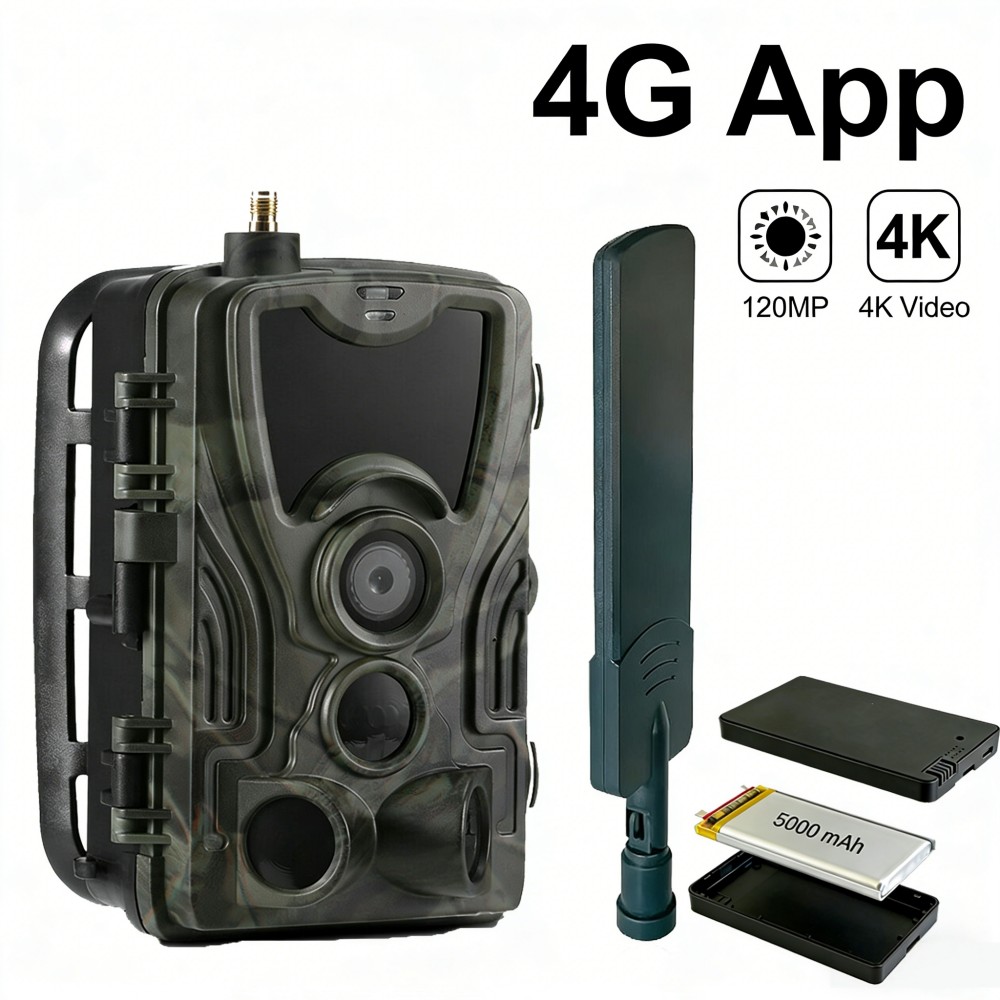 Câmera de Caça 4G 4K 120MP com - Outdoor Hunting Video Camera avaliação e preço