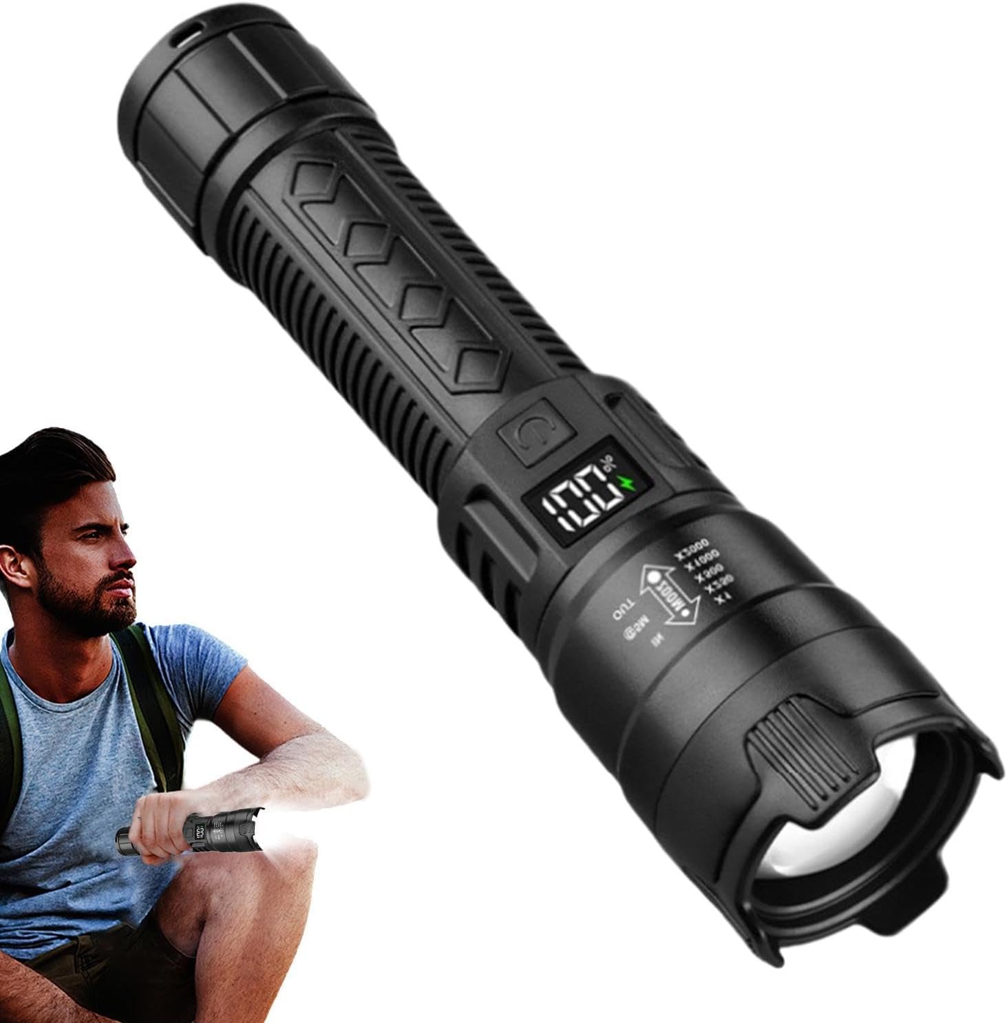 Lanterna tática led 2000lm, re - Tactical Flashlight Rechargeable avaliação e preço