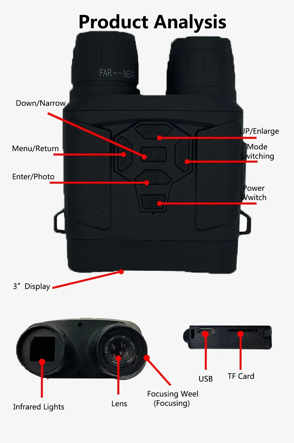 Y6 visão noturna binocular inf - Outdoor Hunting Digital Night Vision avaliação e preço