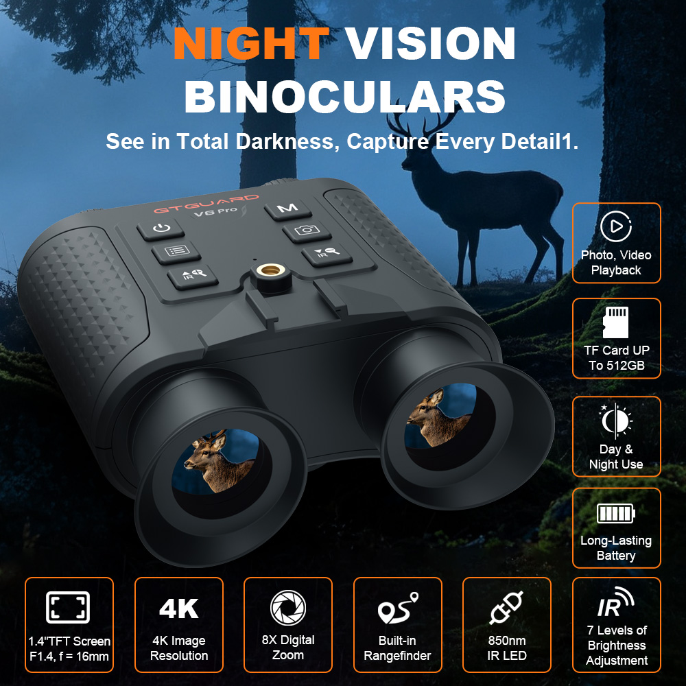Binóculos de Visão Noturna 4K  - Outdoor Hunting Digital Night Vision avaliação e preço